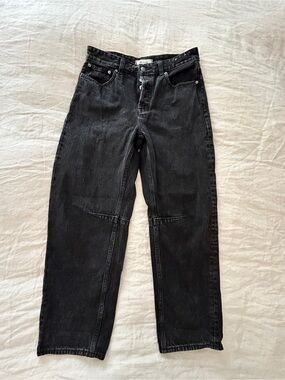Madewell Black The Darted Barrel Jean